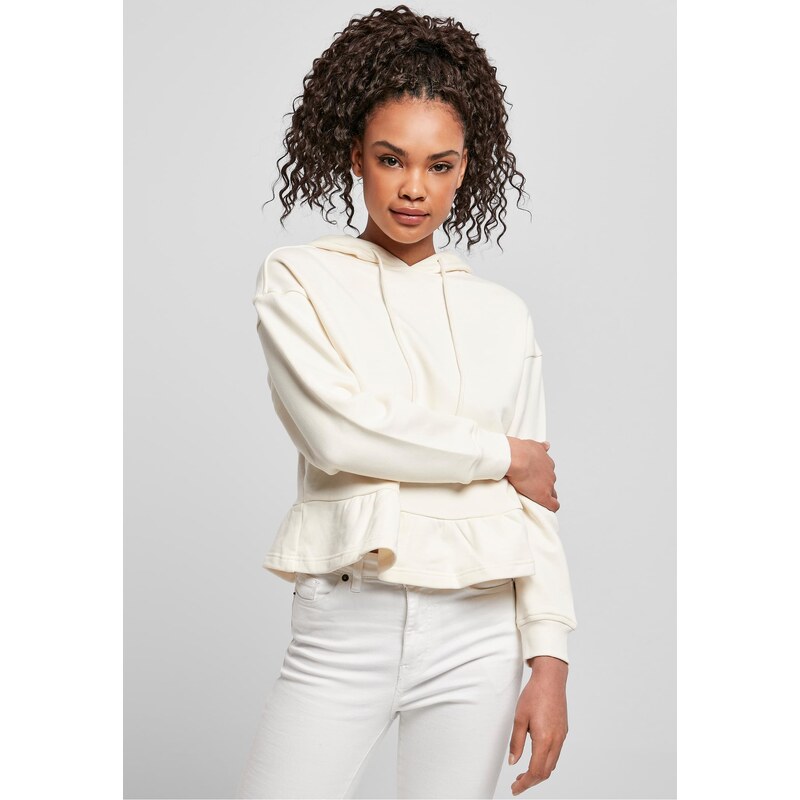 Urban Classics Dámské organické Volants Hoody whitesand