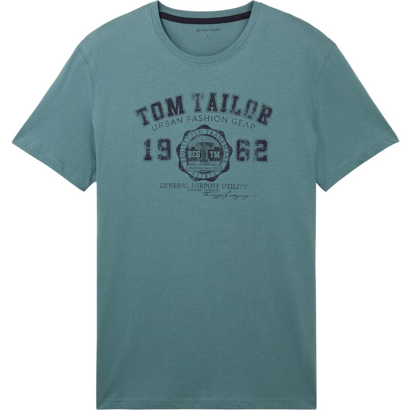 TOM TAILOR Tričko tmavě zelená / černá