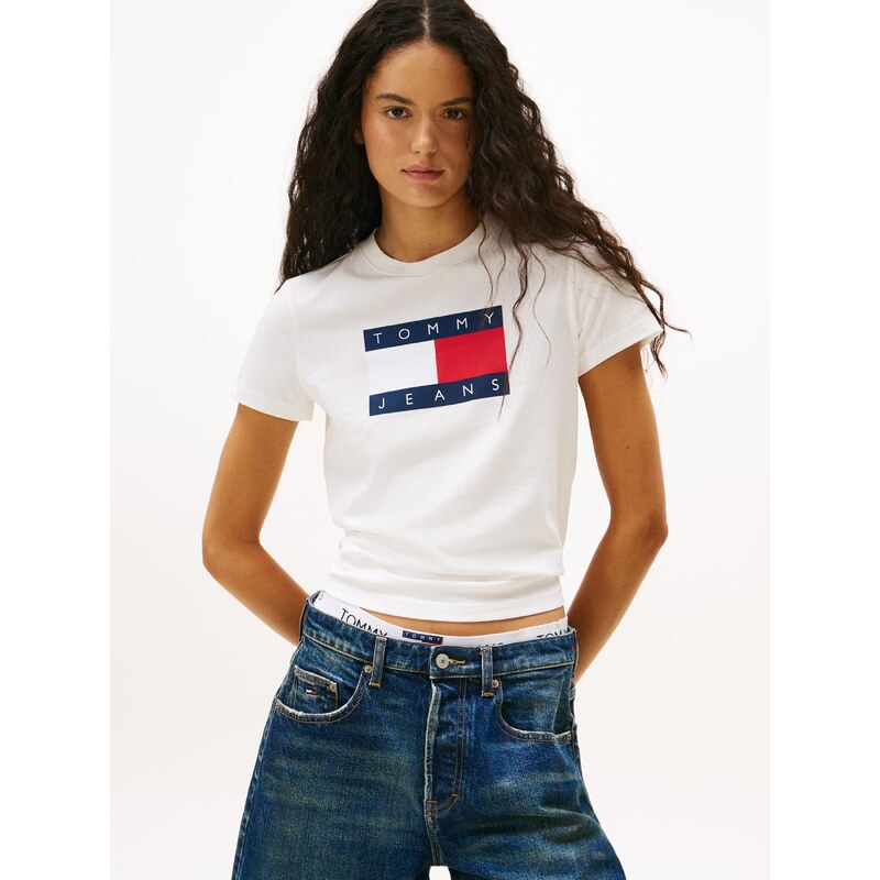 Tommy Jeans Tričko námořnická modř / červená / bílá