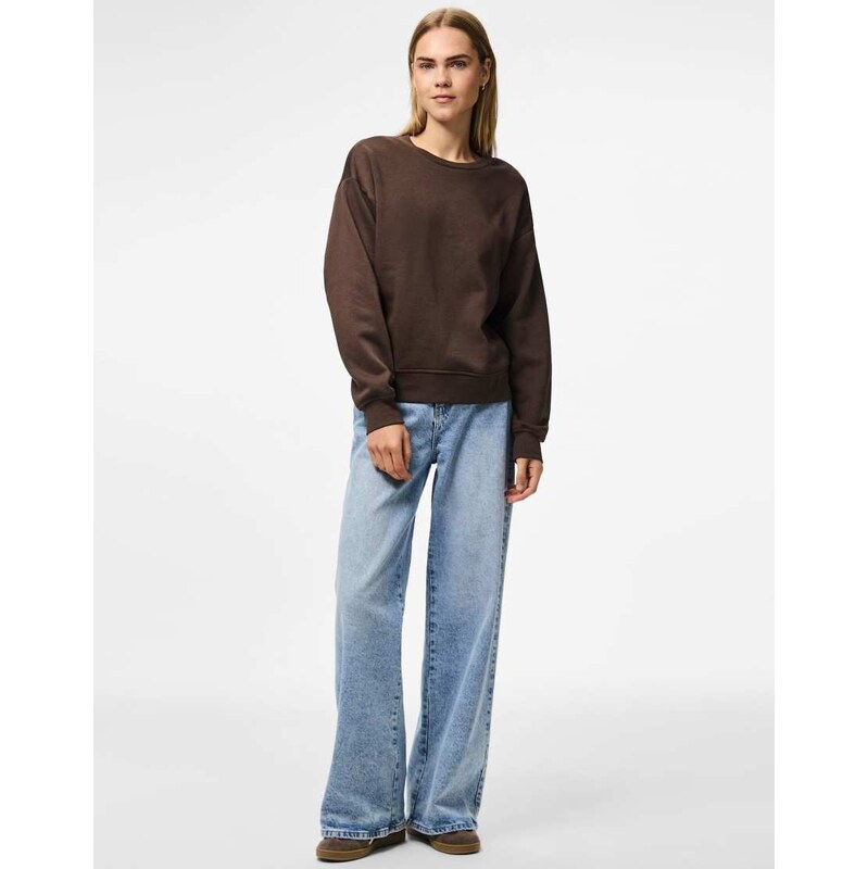 Pieces Sweatshirt in morel-Brown 115515428