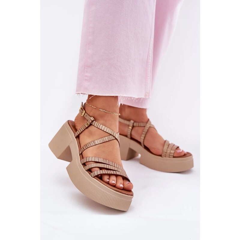 Sandály na podpatku model 214994 Step in style