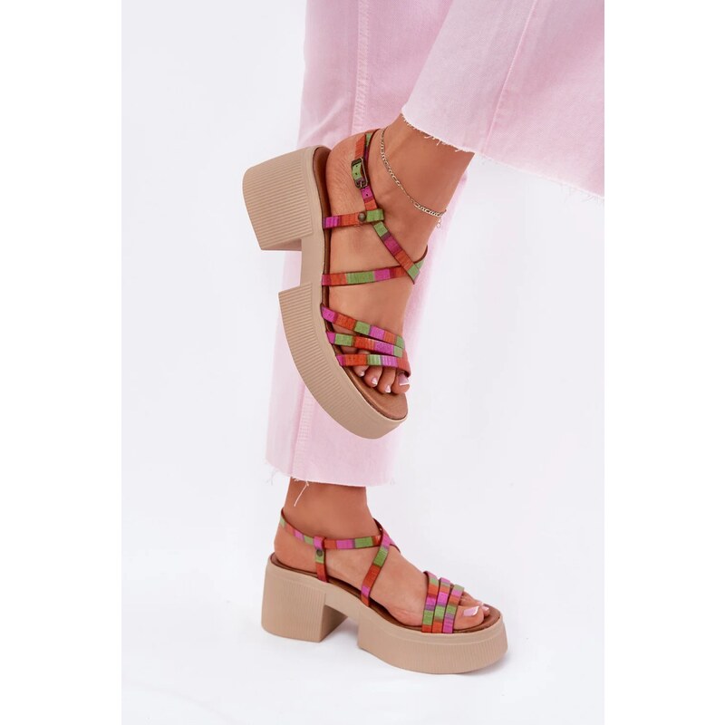 Sandály na podpatku model 215023 Step in style 107650061
