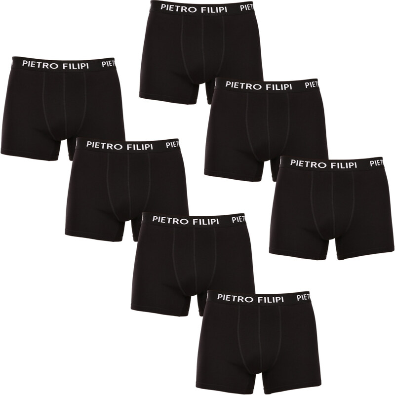7PACK pánské boxerky Pietro Filipi černé (7PBC2)