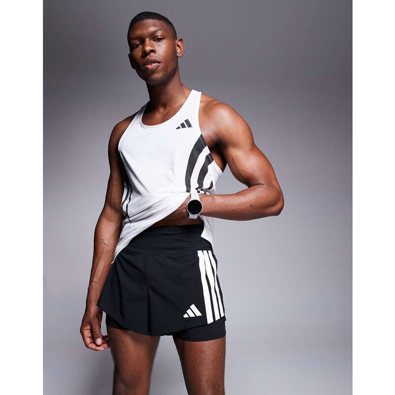 adidas performance adidas Running Adizero 2 in 1 shorts in black