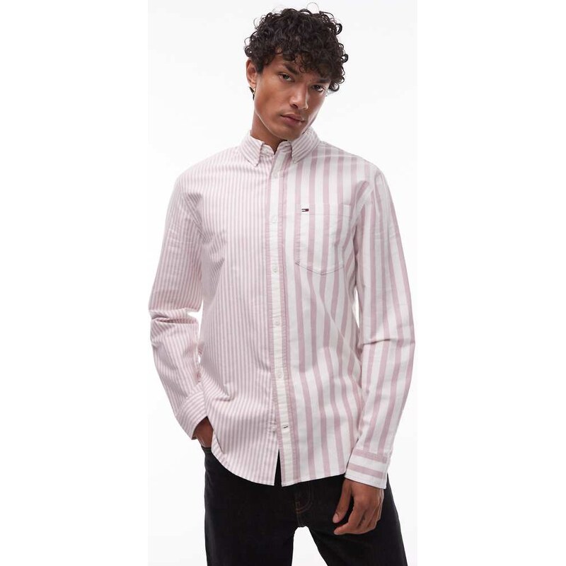 Tommy Jeans long sleeve shirt in multi stripe
