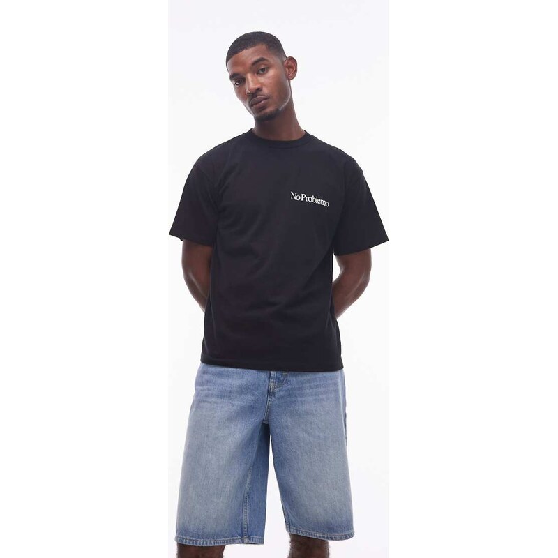 No Problemo mini logo cotton t-shirt in black