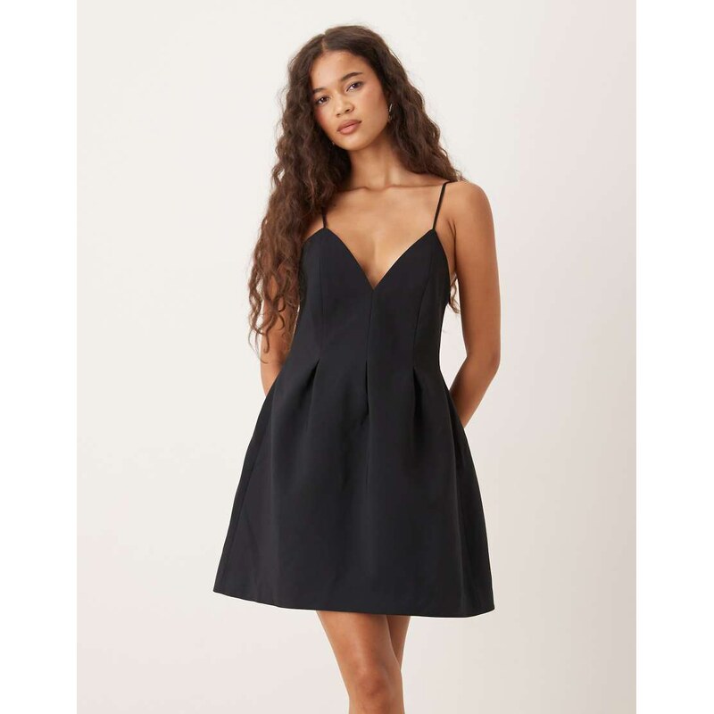 ASOS DESIGN strappy moulded mini dress in black