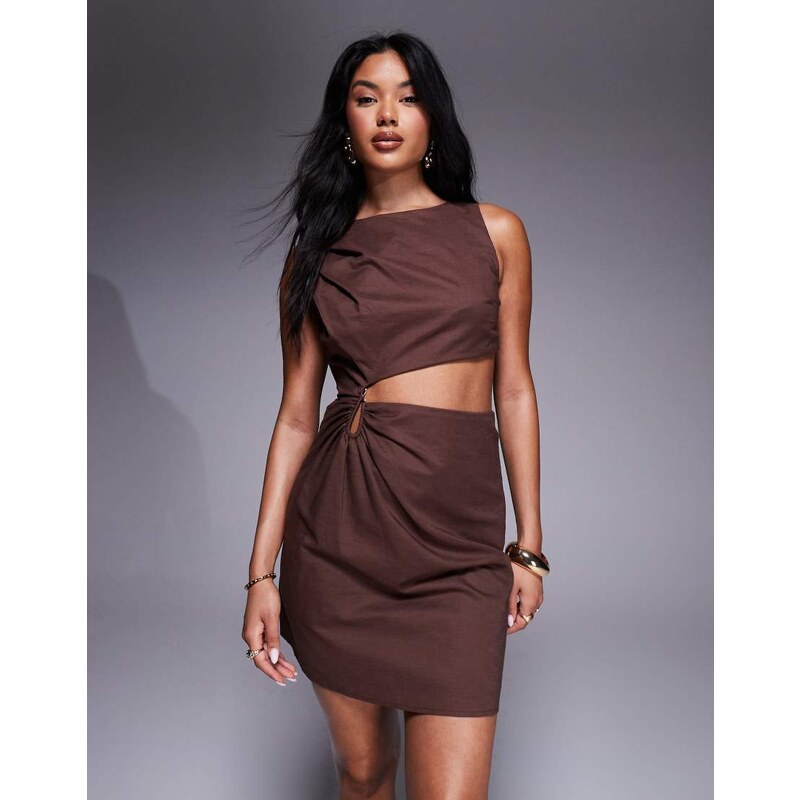 4th & Reckless contains linen cut out metal hardware mini dress