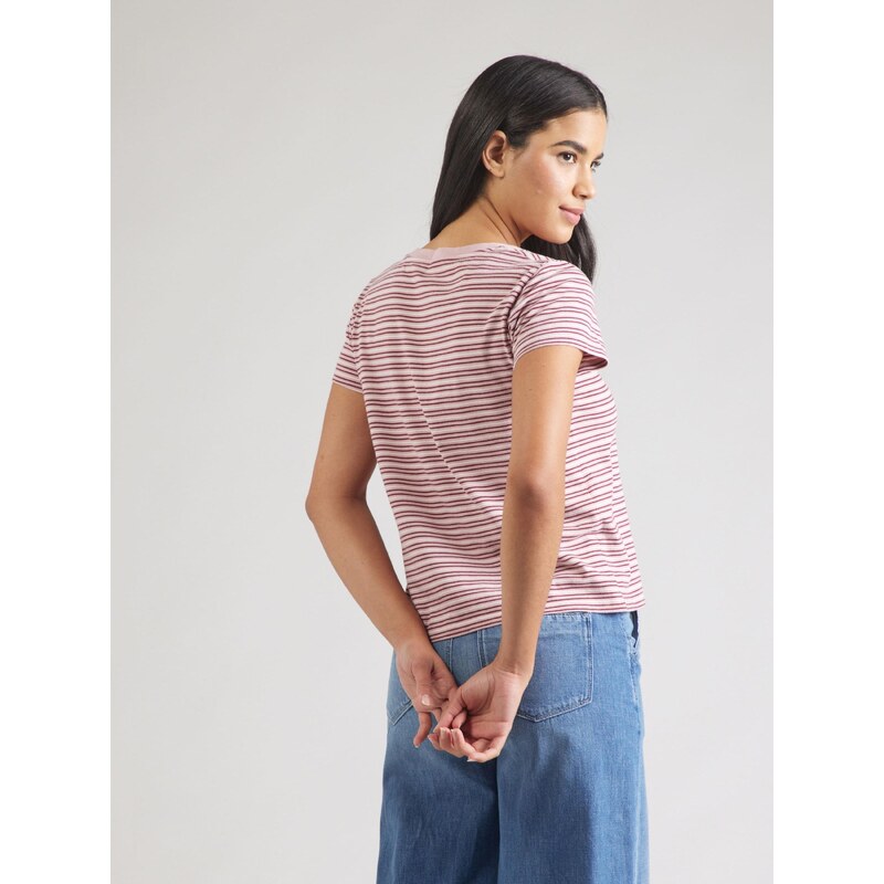 LEVI'S  Tričko 'Perfect V-Neck Tee' růžová / burgundská červeň / bílá