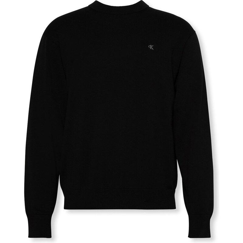 Calvin Klein Jeans Svetr Monogram Embroidery Relaxed černá