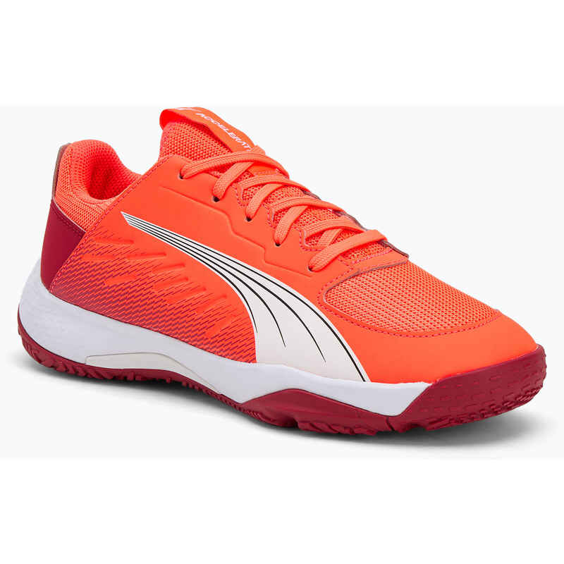 Dětské boty na házenou PUMA Accelerate Jr glowing red/white/dark