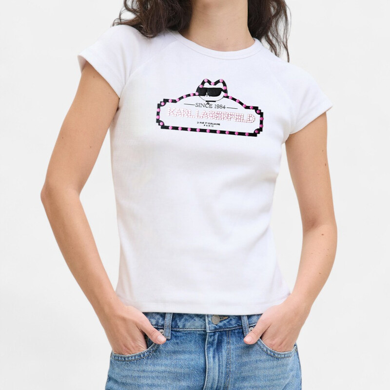 Dámské bílé triko Karl Lagerfeld 56296