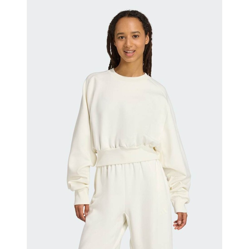 adidas performance Soft lux loose sweatshirt in off white 115498962
