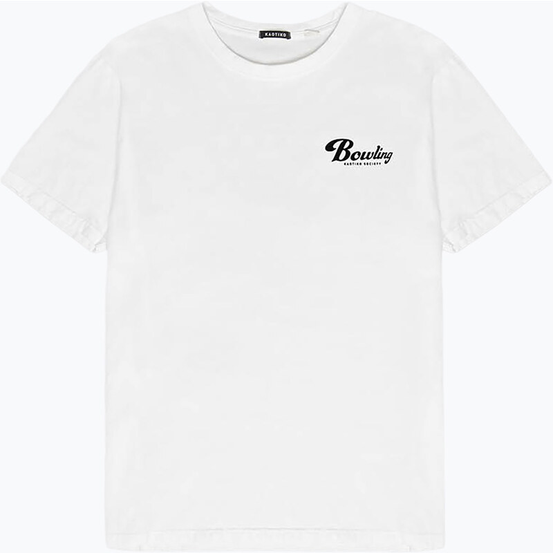 Pánské tričko Kaotiko Washed Bowling white