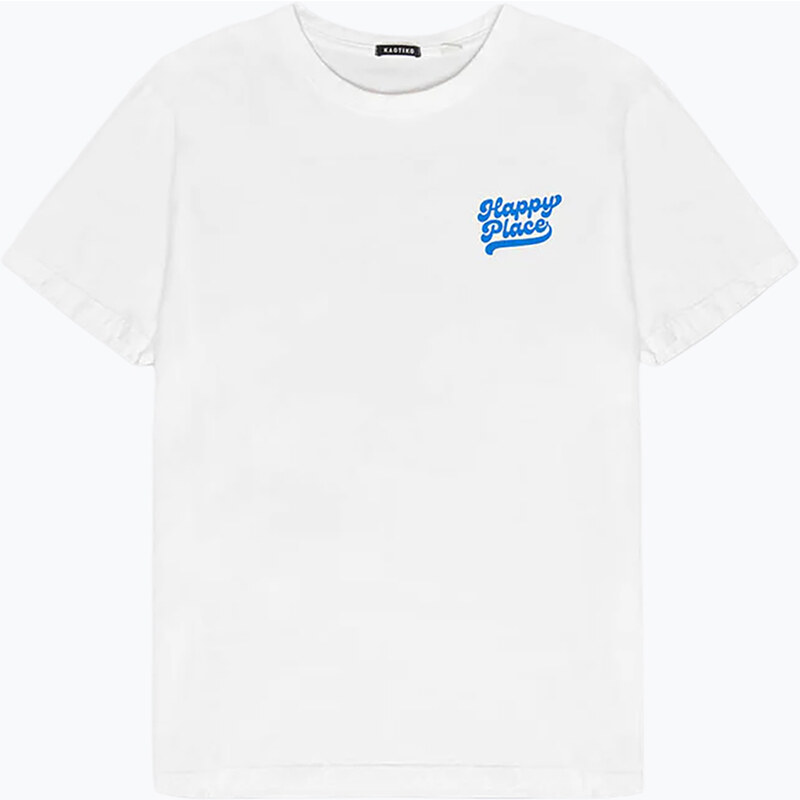 Pánské tričko Kaotiko Washed Happy Place white