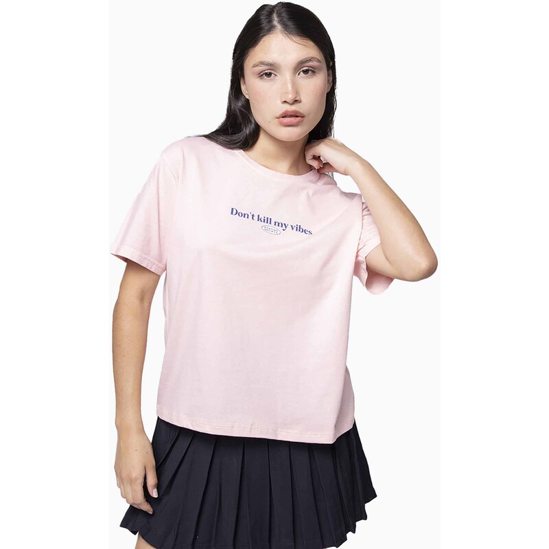 Dámské tričko Kaotiko M / C Washed Good Things pink