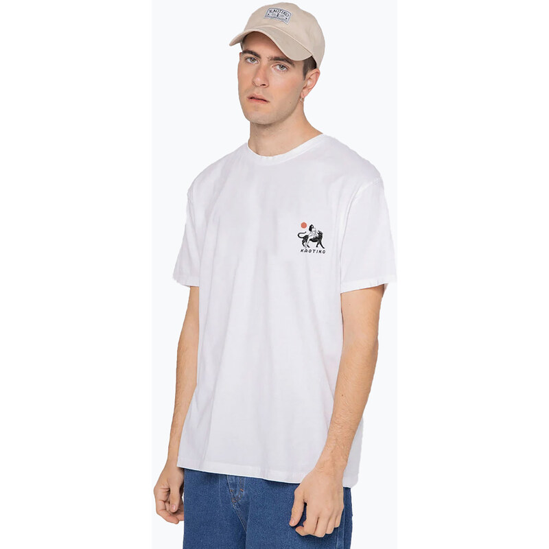 Pánské tričko Kaotiko Washed Neverland white