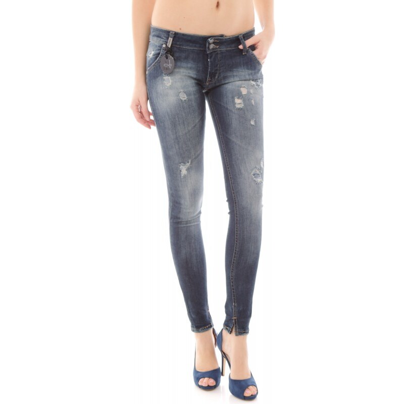 Dámské jeans Sexy Woman vzor 80 - Tmavě modrá / XXS