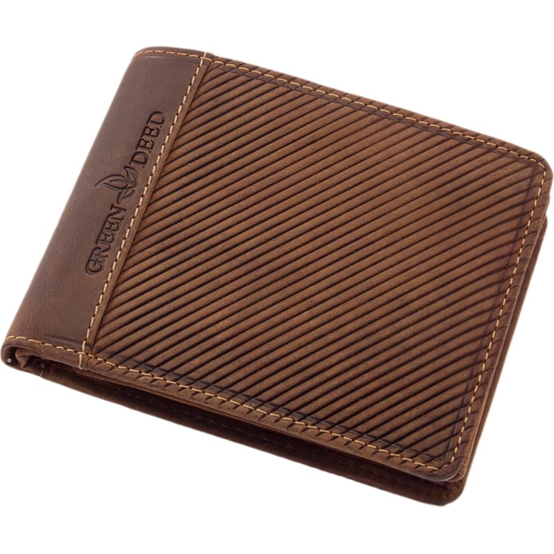 GREEN DEED Pánská kožená peněženka hnědá GDM-1021
