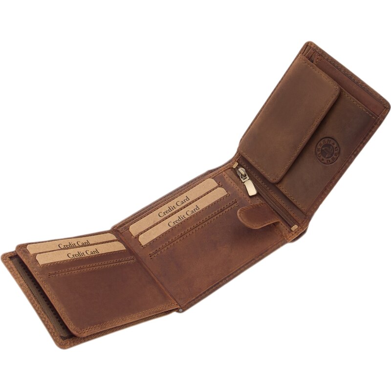 GREEN DEED Pánská kožená peněženka hnědá GDM-1021