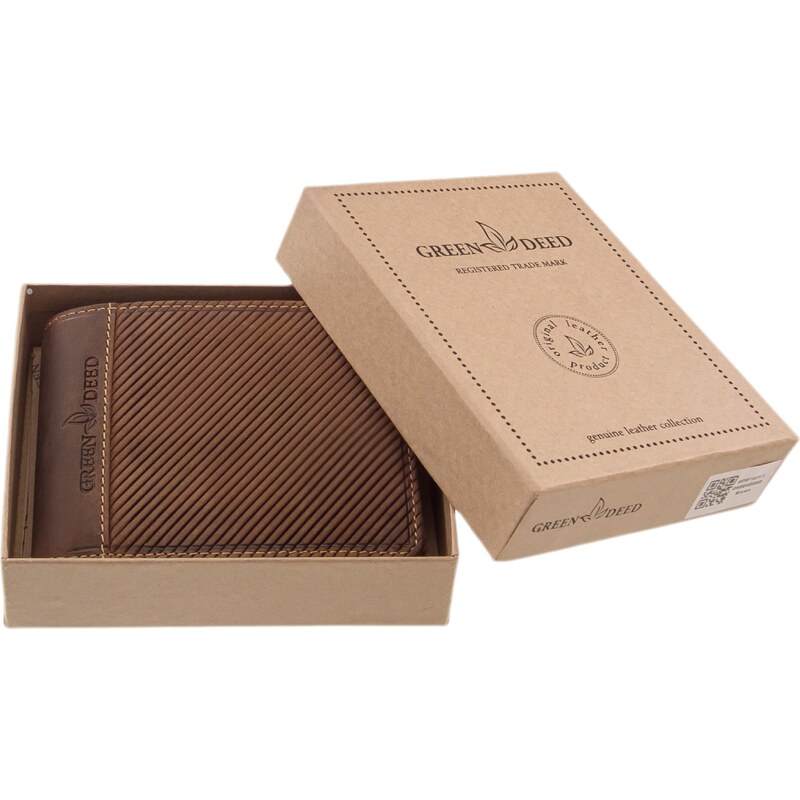 GREEN DEED Pánská kožená peněženka hnědá GDM-1021
