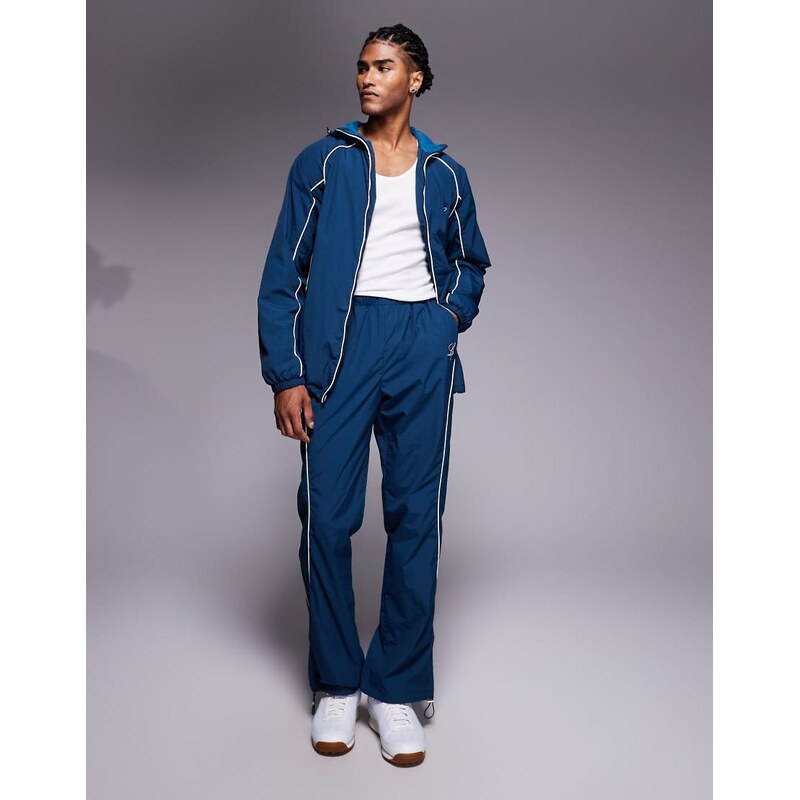 Liquor N Poker relaxed nylon jogger co-ord with logo and piping