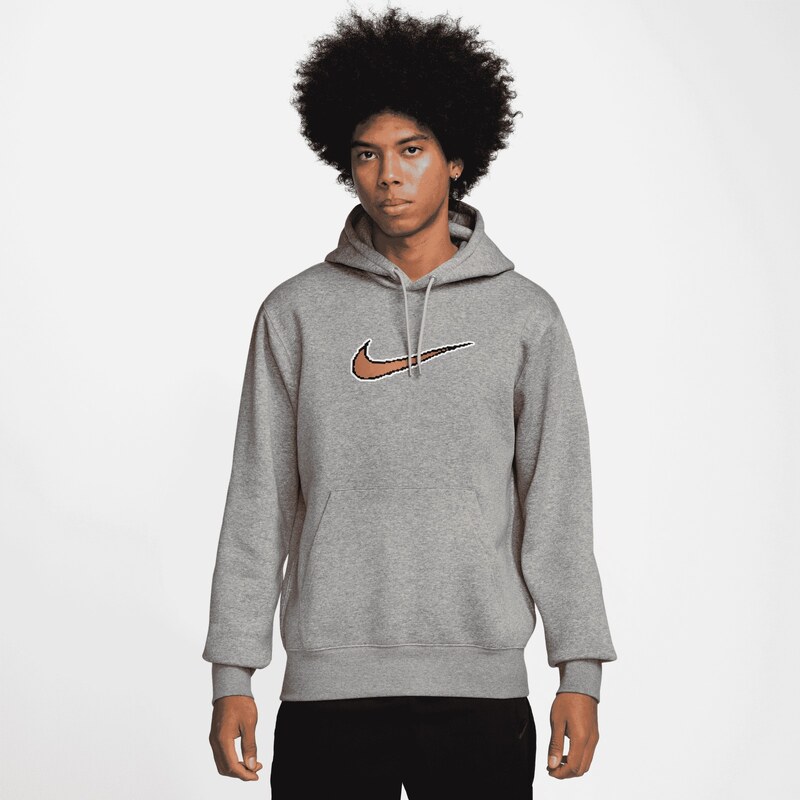 Nike Sportswear Club Mens Fleece Hoodie DK GREY HEATHER/LT SMOKE