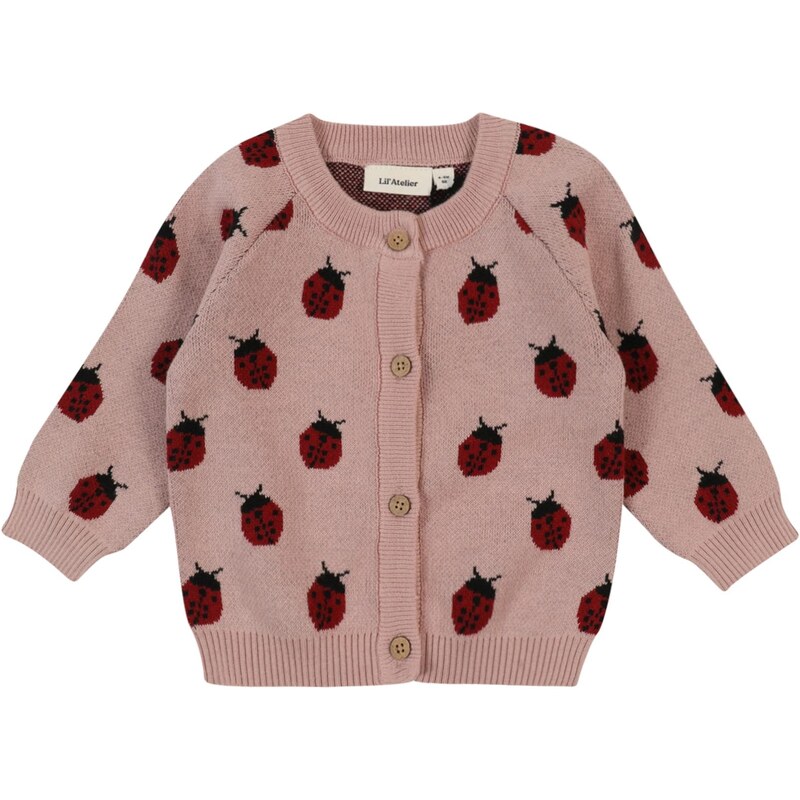 LilAtelier Kardigan NBFLULIO starorůžová / bordó / černá