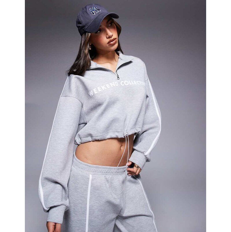 ASOS Weekend Collective Weekend Collective scuba-style fabric half zip 108202508