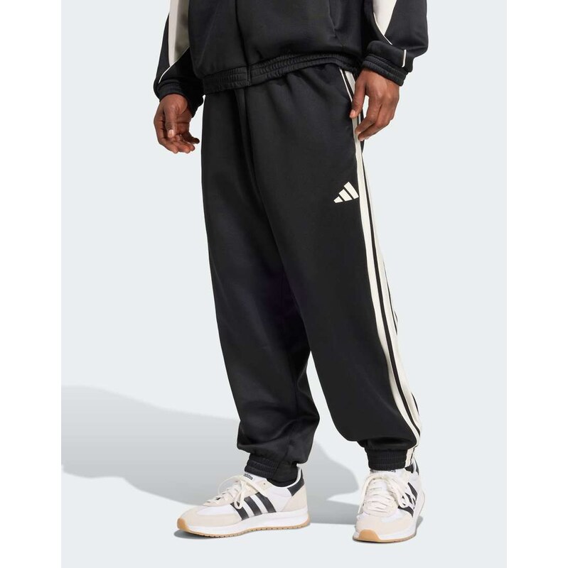 adidas performance Stadium track pants in black / off white