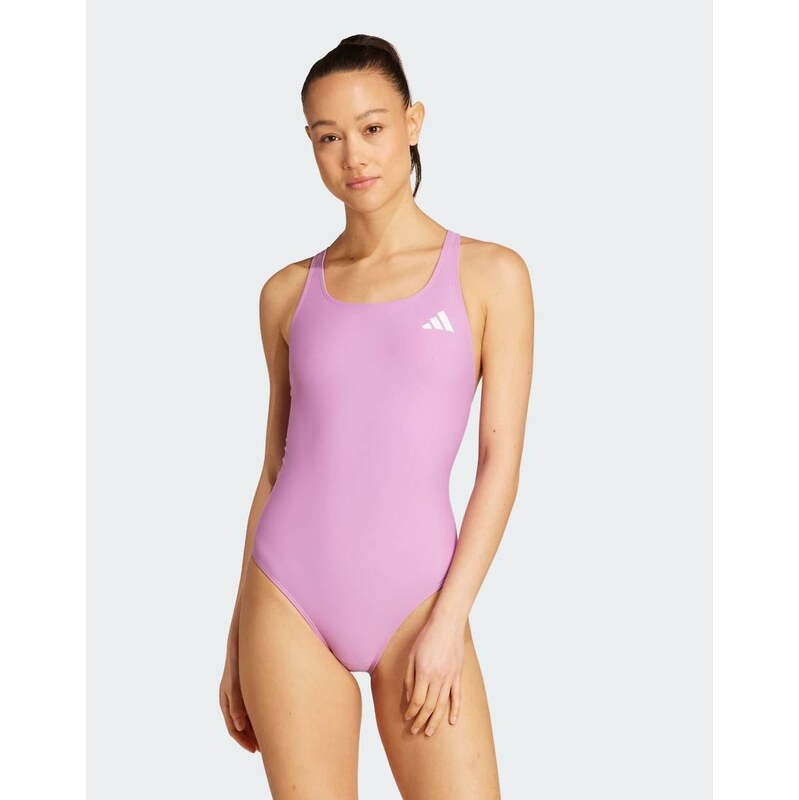 adidas performance V-back swimsuit in preloved purple