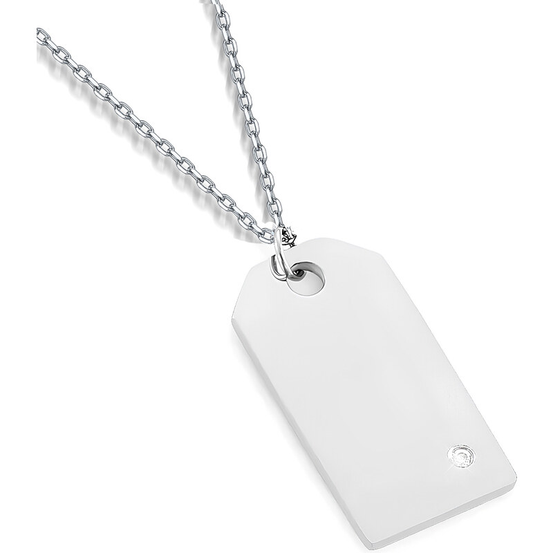 Lindas Jewelry Náhrdelník Dog Tag Zircon chirurgická ocel INH221 104072784