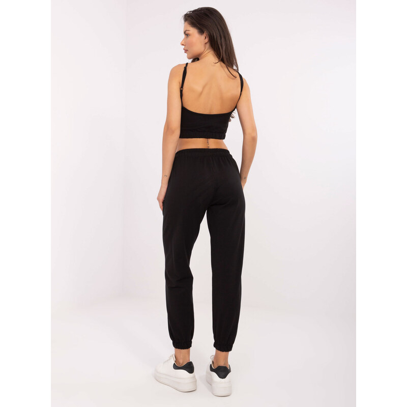 BASIC Černá dámská souprava topu a kalhot -black 84023647