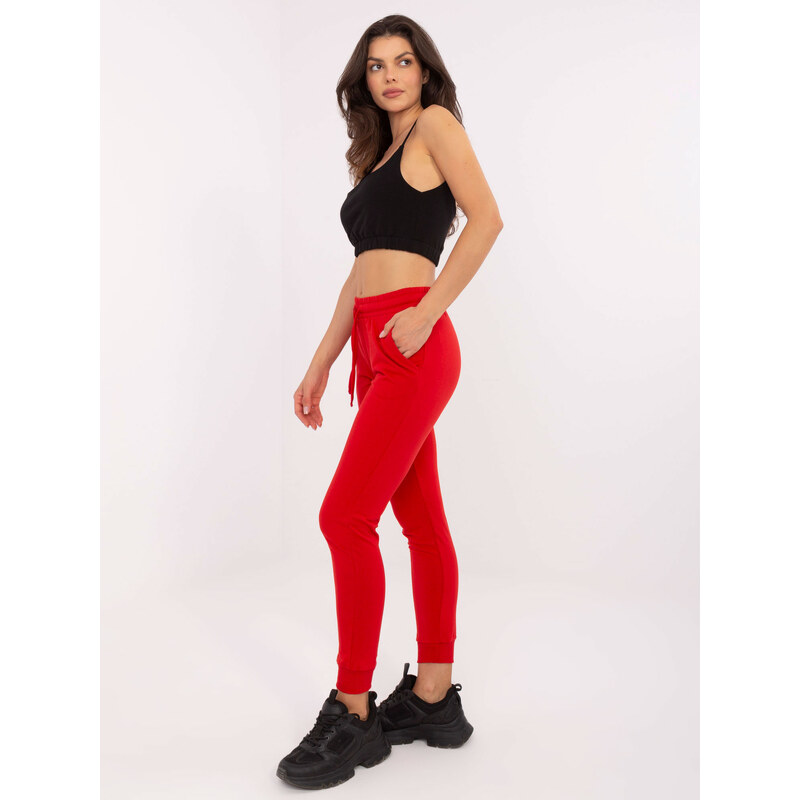BASIC FEEL GOOD Červené stylové tepláky -red Červená 72770101