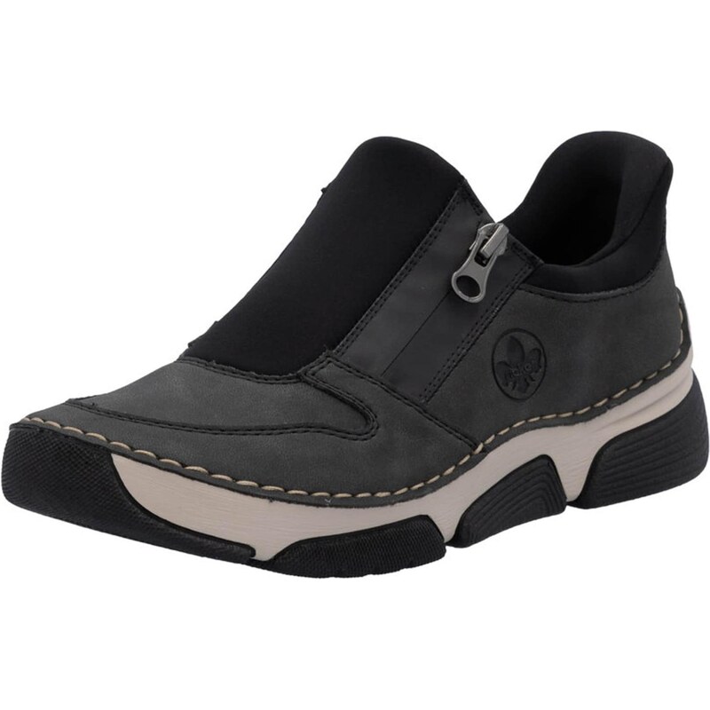 Rieker Slip on boty antracitová / černá