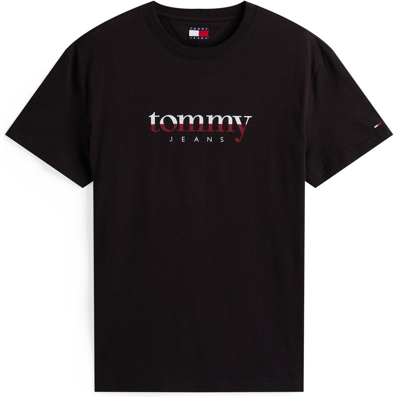 Tommy Jeans Tričko vínově červená / černá / bílá
