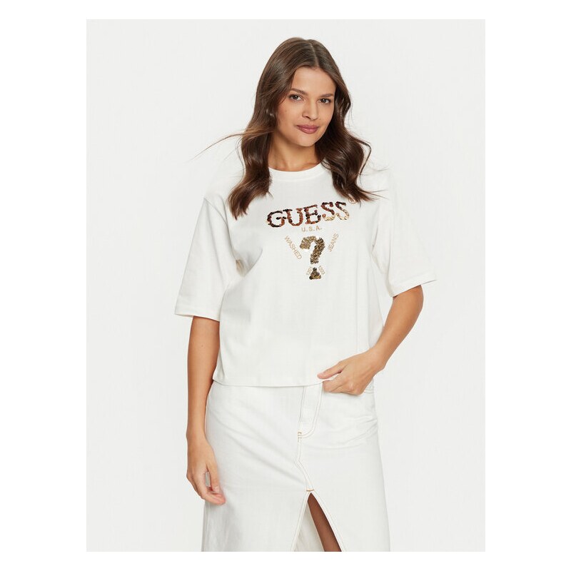 Guess aurelie boxy tee WHITE