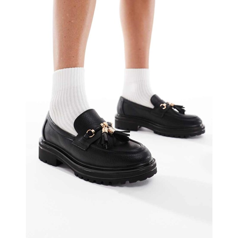 SEQWL Jeep chunky tassel loafers in black 107836360