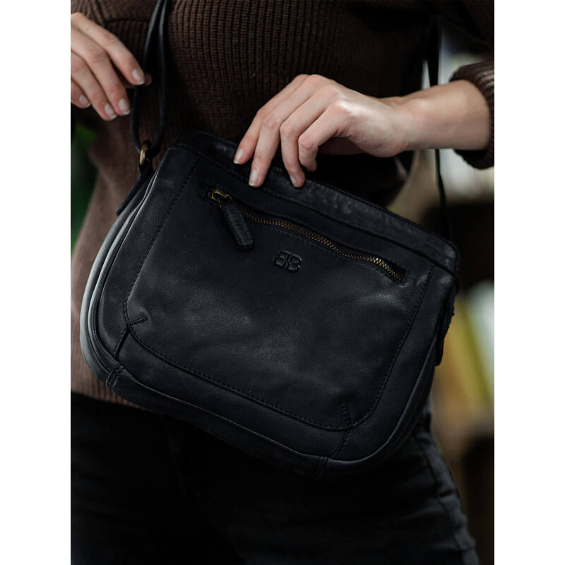 Dámská kožená crossbody kabelka Bellicci Silene - černá