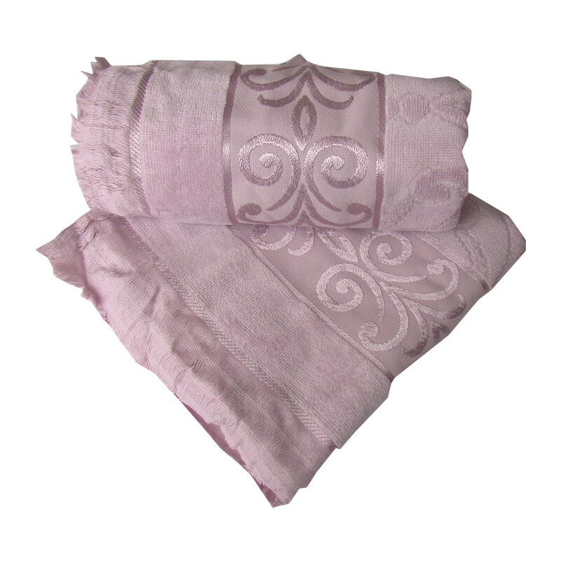 Confortmax Ručník 1ks Towel Velur Jacquard, cu franjuri, 50x90cm_dusty pink