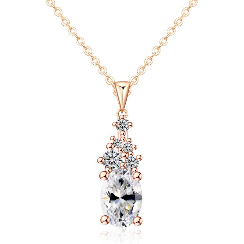 Olivie Stříbrný náhrdelník 1ct MOISSANITE ROSE 9825