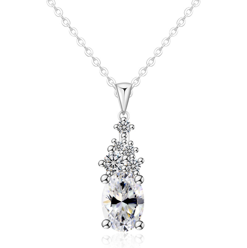 Olivie Stříbrný náhrdelník 1ct MOISSANITE 9826