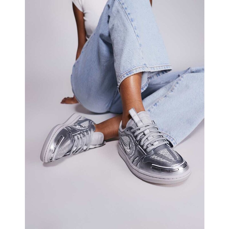 Nike Air Jordan 1 MM Low V3 sneakers in metallic silver