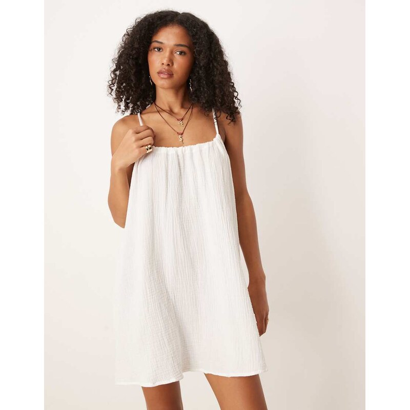 JDY cheesecloth mini dress in white 107710703