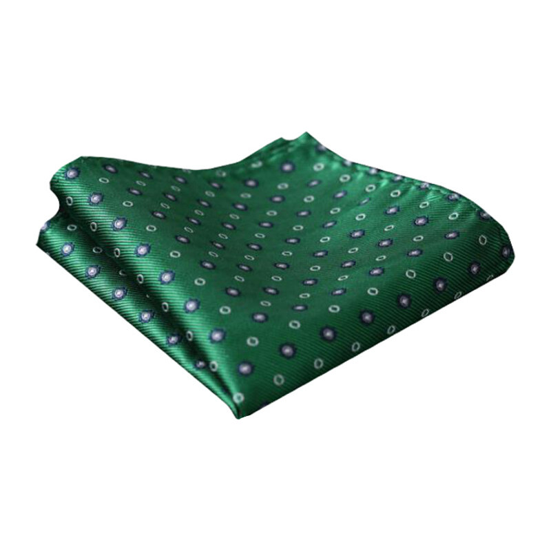 Fišer Hedvábný kapesníček zelený s bílo modrým vzorem