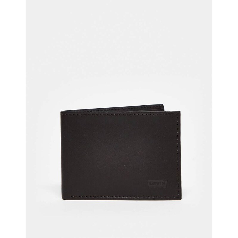 Levis batwing logo leather bifold wallet in brown