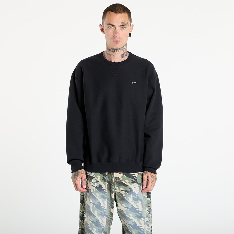 Mikina Nike Solo Swoosh Mens Fleece Crew Black/ White M