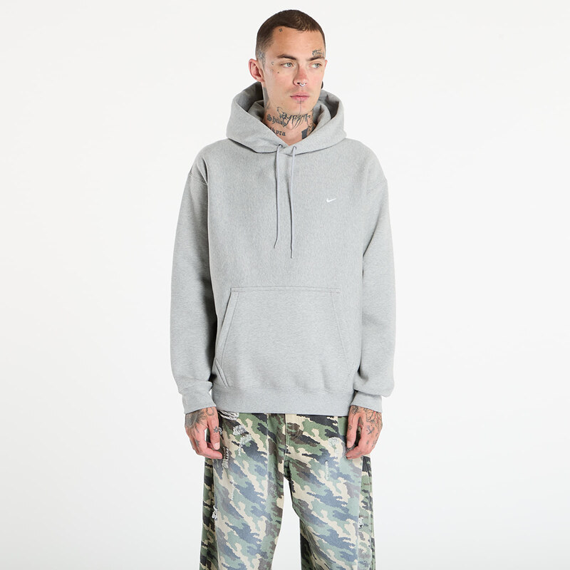 Mikina Nike Solo Swoosh Mens Pullover Hoodie Dk Grey Heather/ Lt