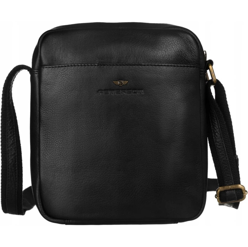 Trendy pánská kožená crossbody taška Peterson Landen, černá