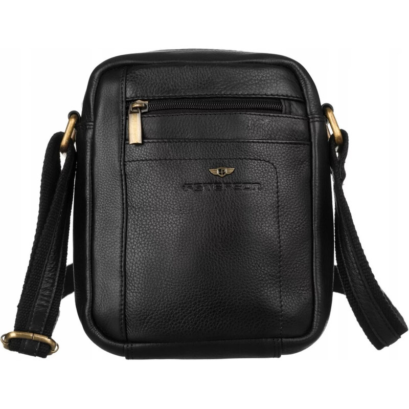 Trendy pánská kožená crossbody taška Peterson Kalman, černá